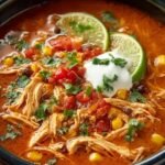 Hearty Crockpot Chicken Tortilla
