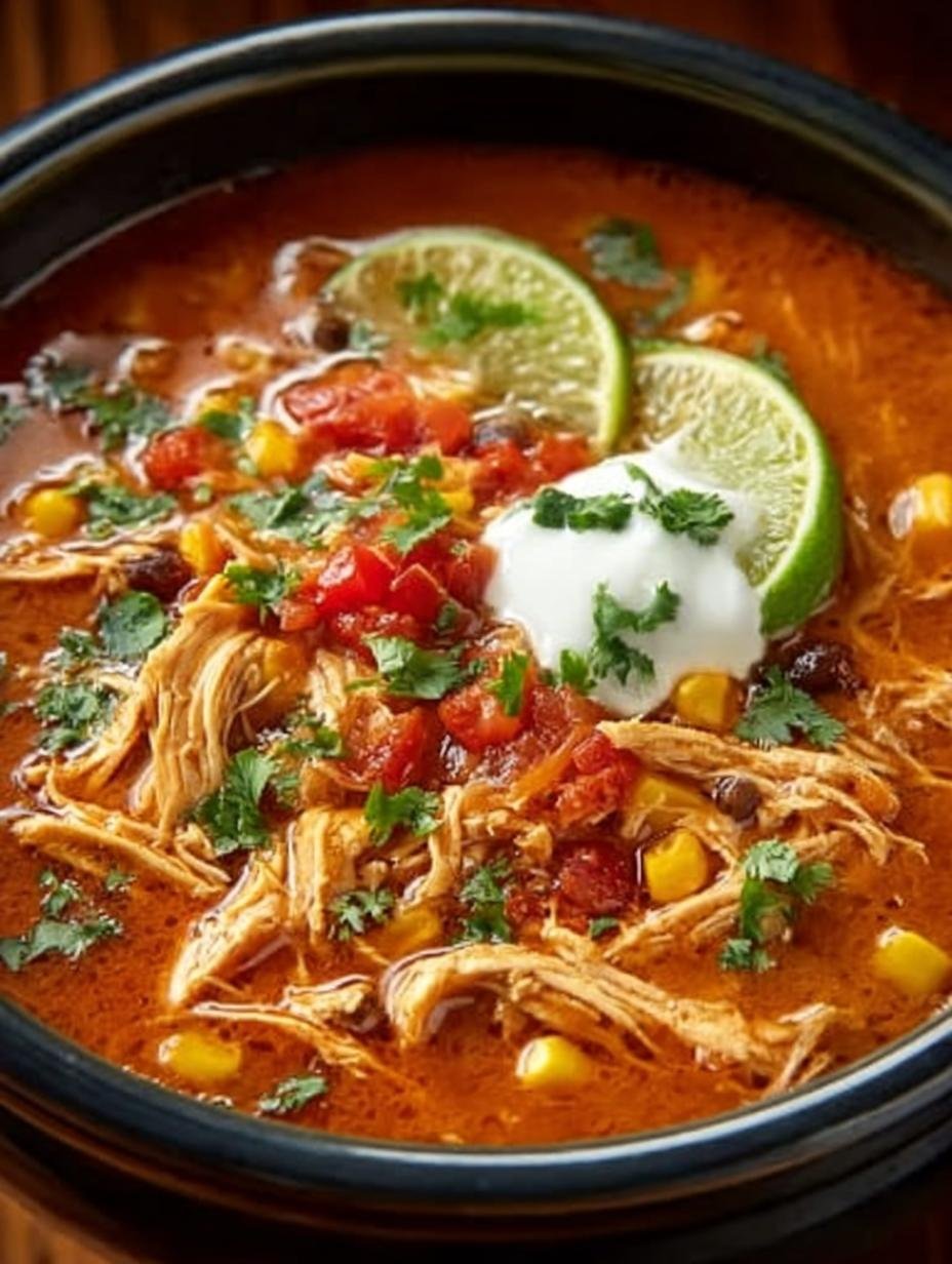 Hearty Crockpot Chicken Tortilla