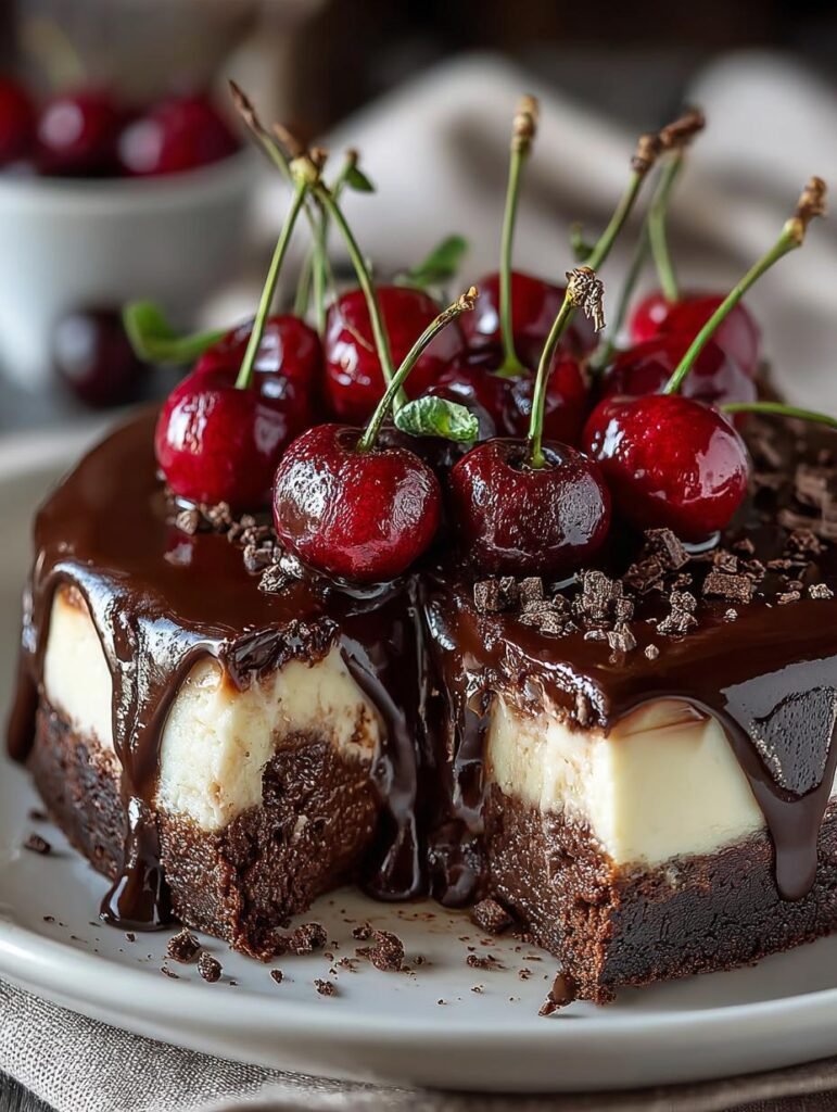 Indulge Chocolate Cherry Cheesecake