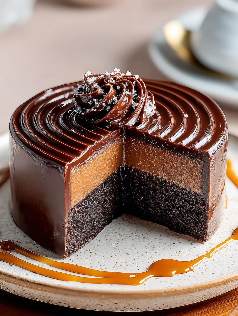 Indulgent Salted Caramel Chocolate Fudge Cake Recipe 3 Indulgent Salted Caramel Chocolate Fudge Cake Recipe - Indulgent Salted Caramel Chocolate - additional detail