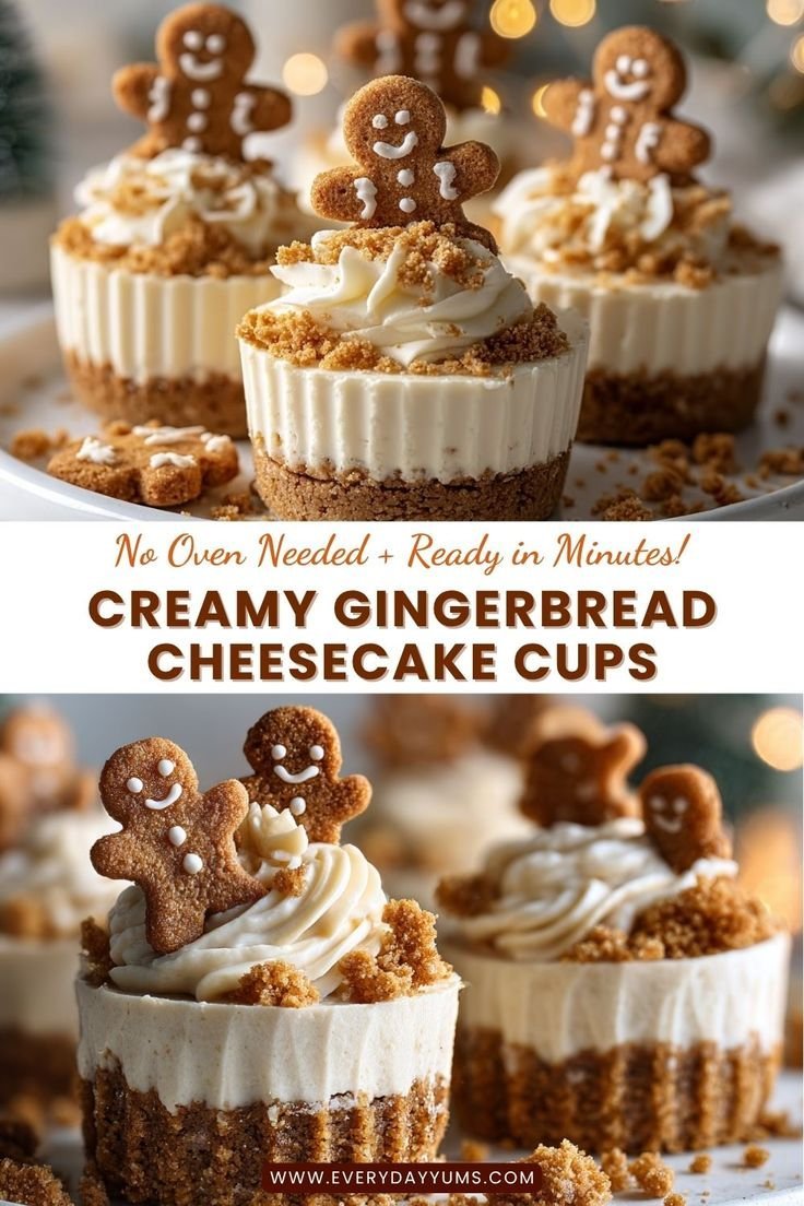 No-Bake Gingerbread Cheesecake Cups