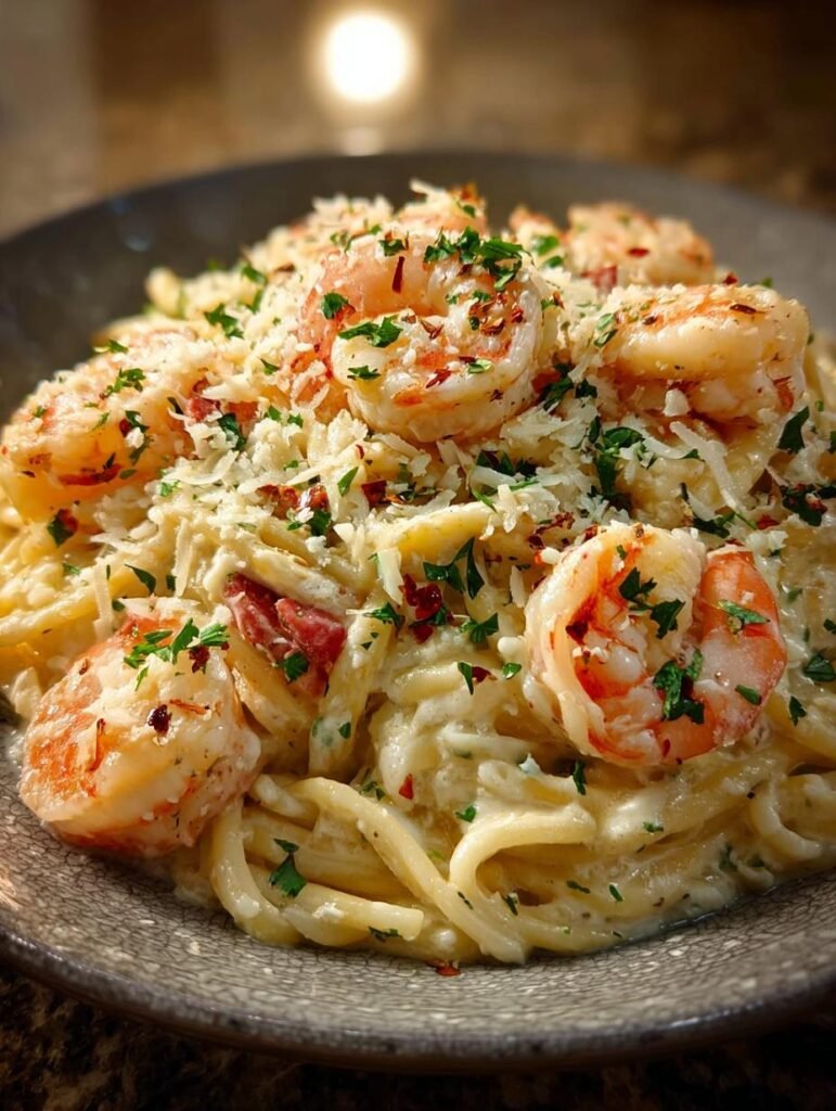 One Pot Shrimp Alfredo