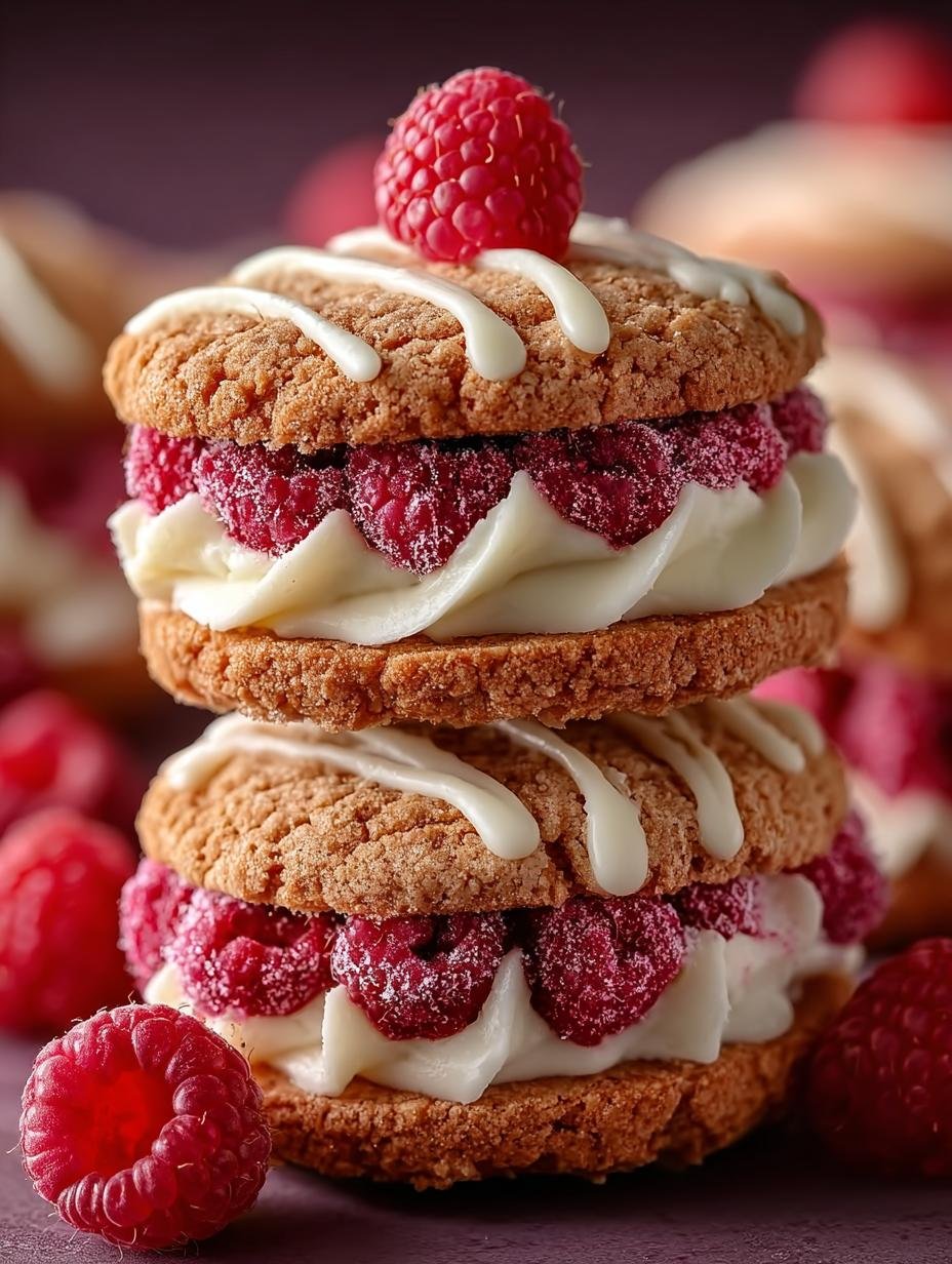 Raspberry Cream Sandwich Cookies