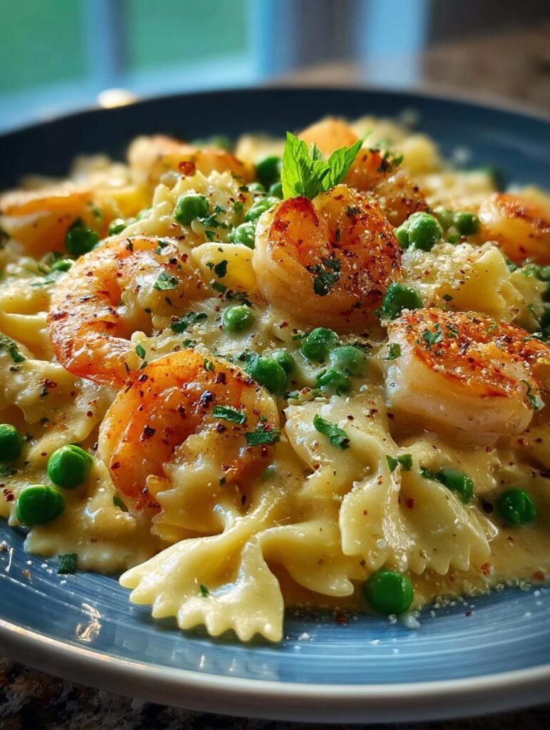Shrimp Pea Creamy Farfalle