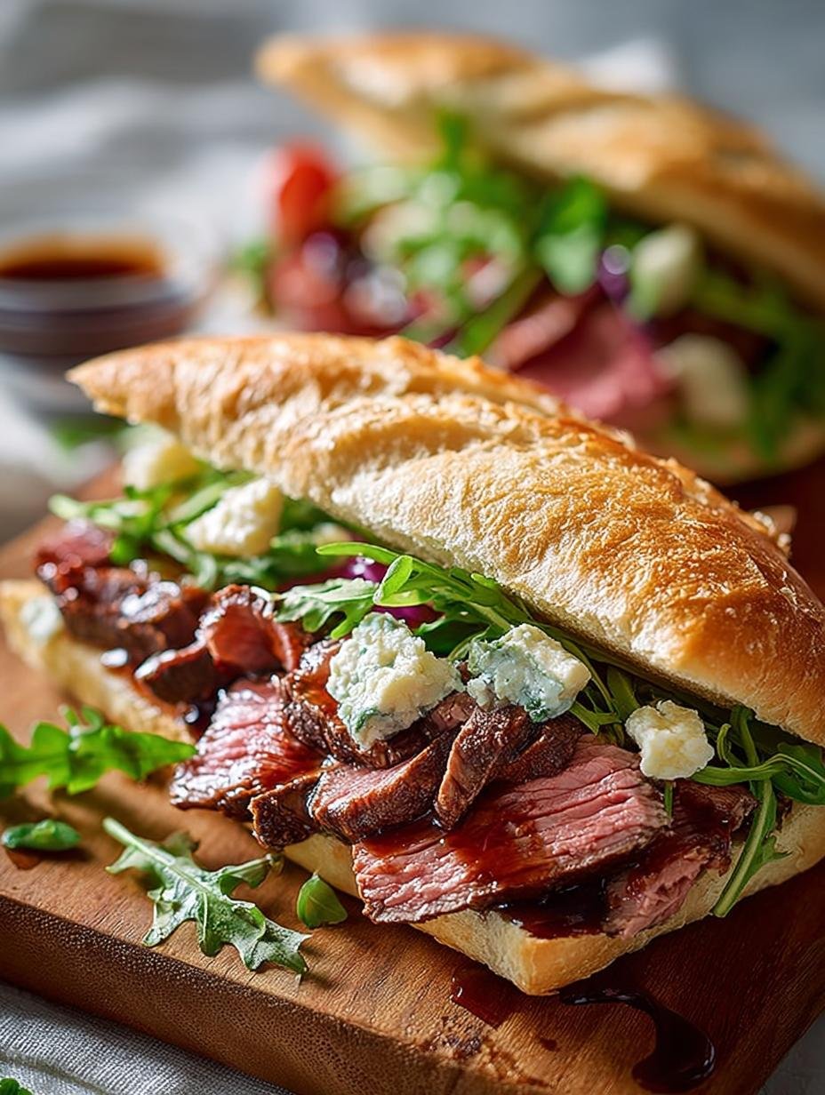 Sirloin Steak Sandwich with Balsamic Glaze: A Delightful Feast - Sirloin Steak Sandwich with - main visual representation
