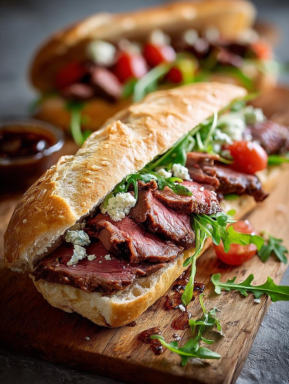 Sirloin Steak Sandwich with Balsamic Glaze: A Delightful Feast - Sirloin Steak Sandwich with - additional detail