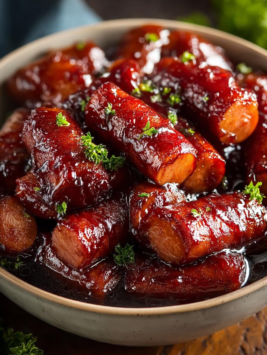 Delicious Slow Cooker Beef Smokies with Barbecue Sauce - Slow Cooker Beef Smokies - main visual representation