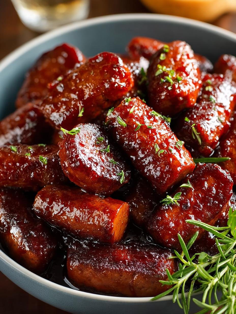 Delicious Slow Cooker Beef Smokies with Barbecue Sauce - Slow Cooker Beef Smokies - additional detail