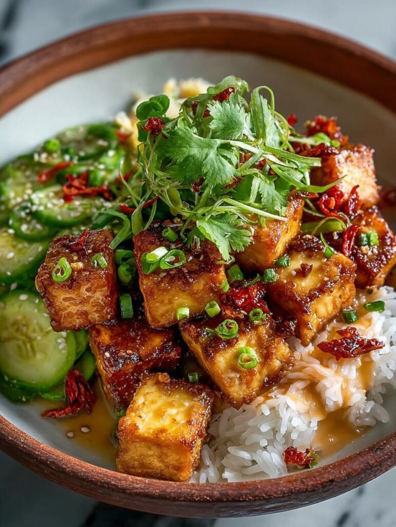 Sticky Glazed Tofu Bowl