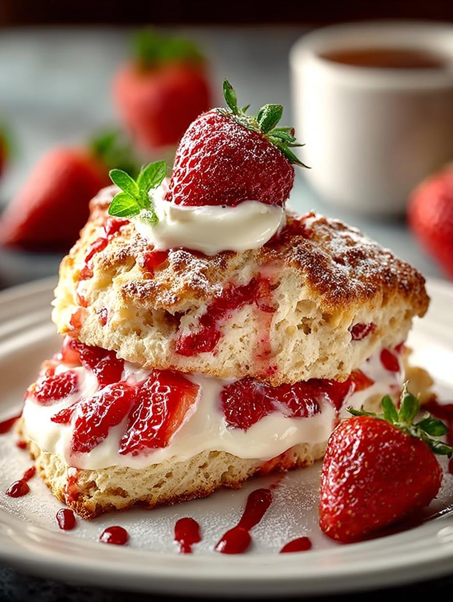 Delicious Strawberry Cream Scones for a Sweet Treat - Strawberry Cream Scones - main visual representation