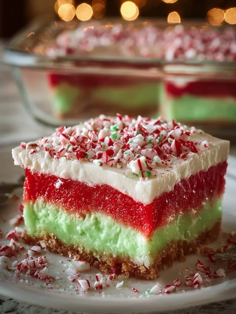 Christmas lasagna dessert with layers of festive flavors and ingredients