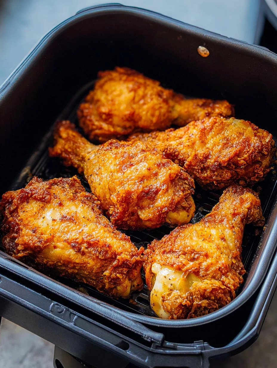 Delicious and crispy air fryer fried chicken served on a plate