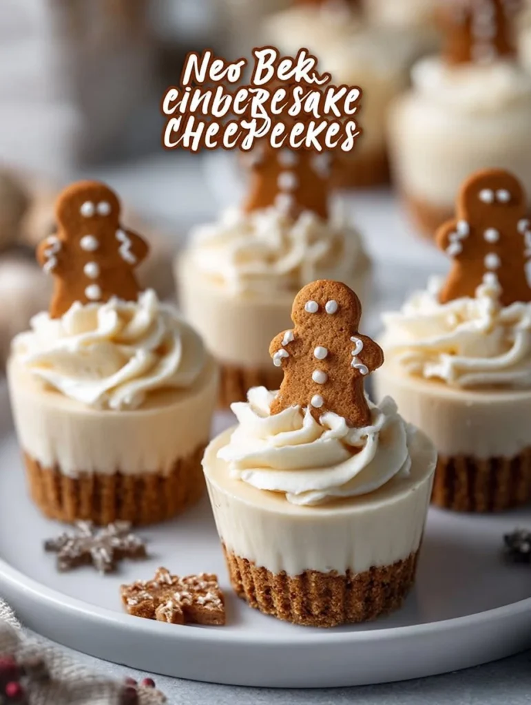 Delicious no-bake gingerbread cheesecake cups topped with festive spices