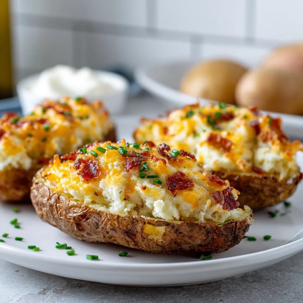 Air Fryer Twice Baked Potatoes Amazingly Easy Crispy