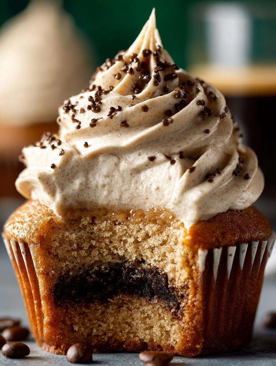 Delicious Baileys Coffee Cupcakes with rich frosting and sprinkles