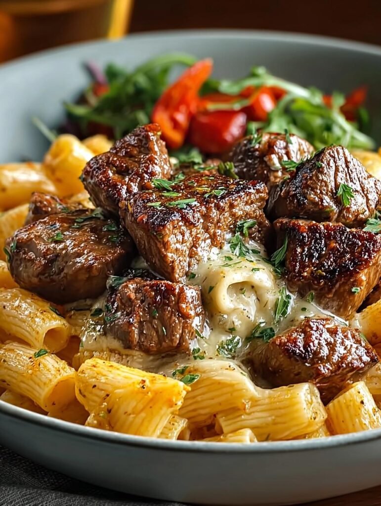 Cajun Steak Tips Cheesy