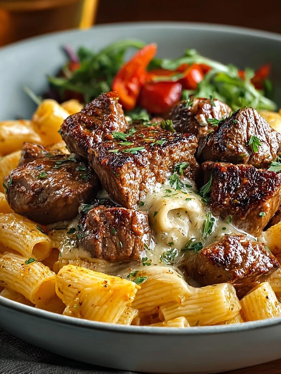 Cajun Steak Tips Cheesy