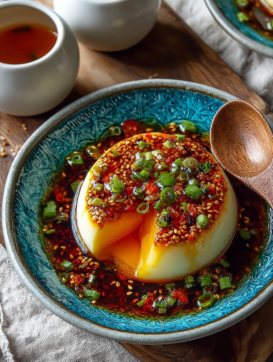 Chinese Steamed Eggs with Soy Garlic Sauce: 5 Steps - Chinese Steamed Eggs with - main visual representation