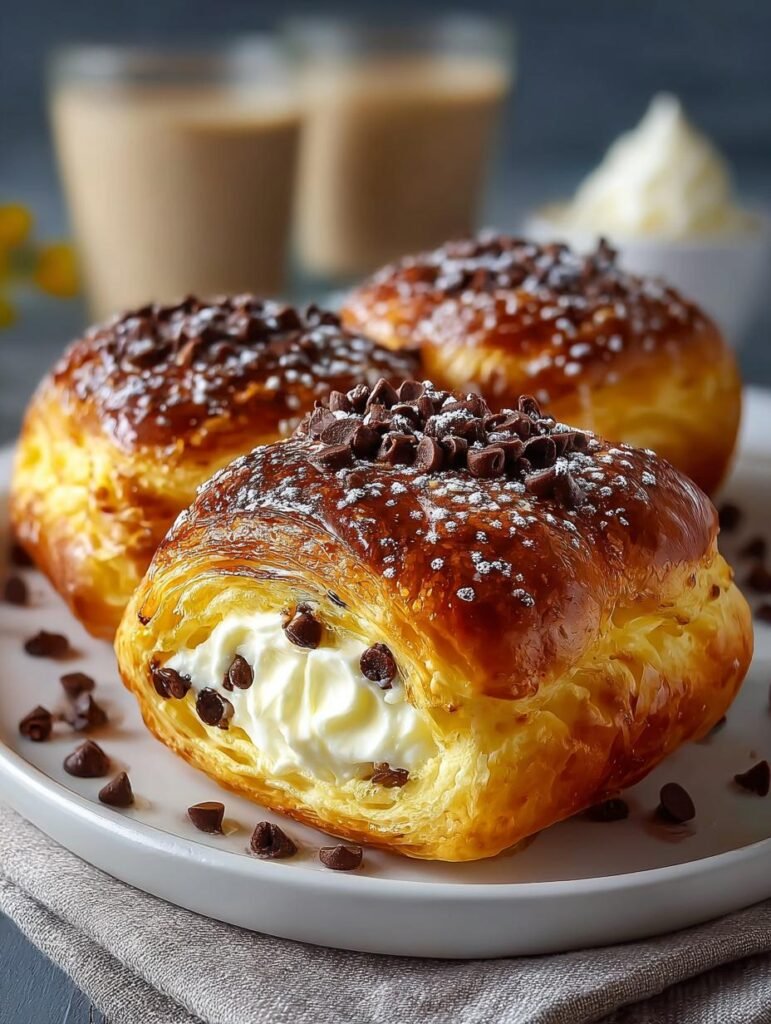Chocolate Chip Custard Brioches