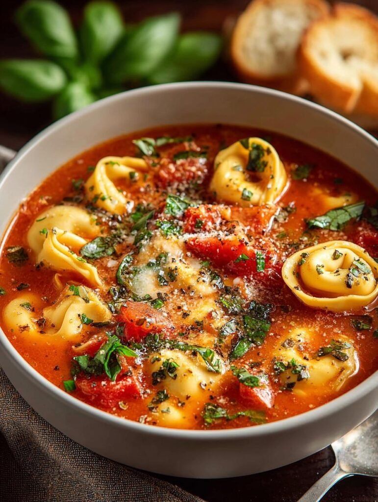 Cozy Tomato Tortellini Soup