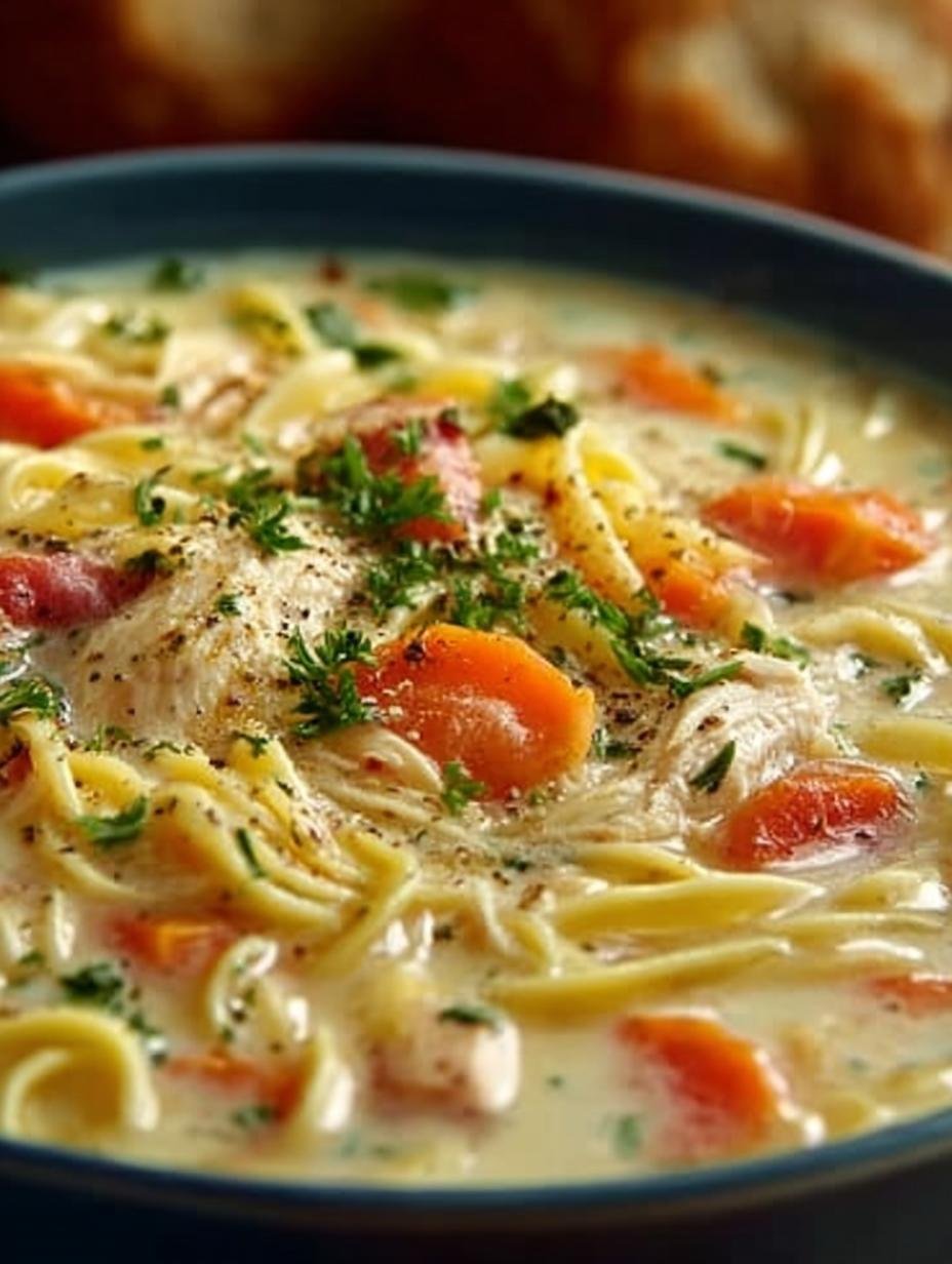 Crack Chicken Noodle Soup: A Creamy Comforting Delight 2 Crack Chicken Noodle Soup: A Creamy Comforting Delight - Crack Chicken Noodle Soup - main visual representation