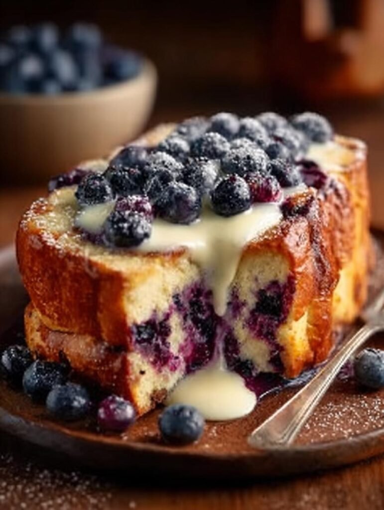 Creamy Blueberry Layered Bread