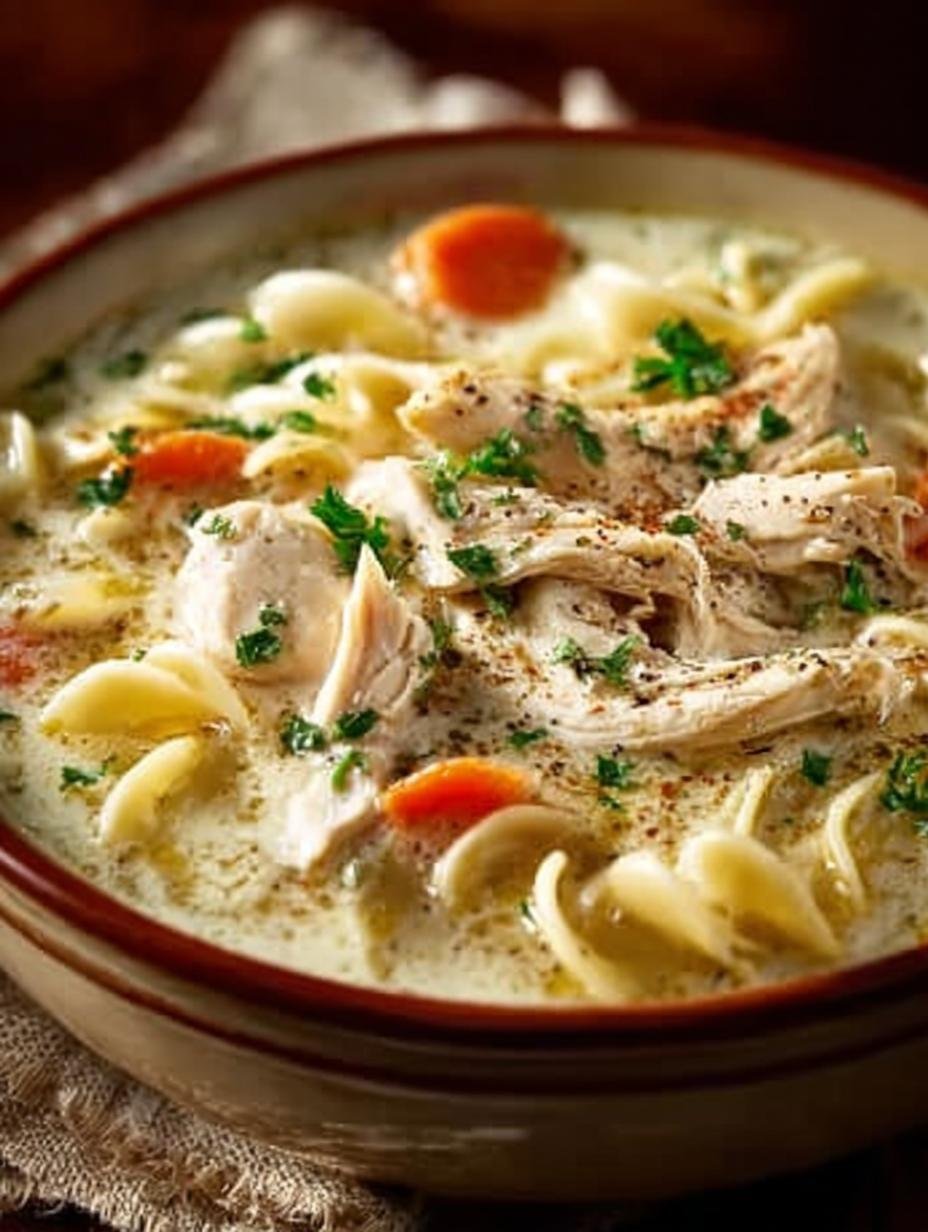 Incredible Easy Creamy Chicken Noodle Soup Recipe - Creamy Chicken Noodle Soup - additional detail