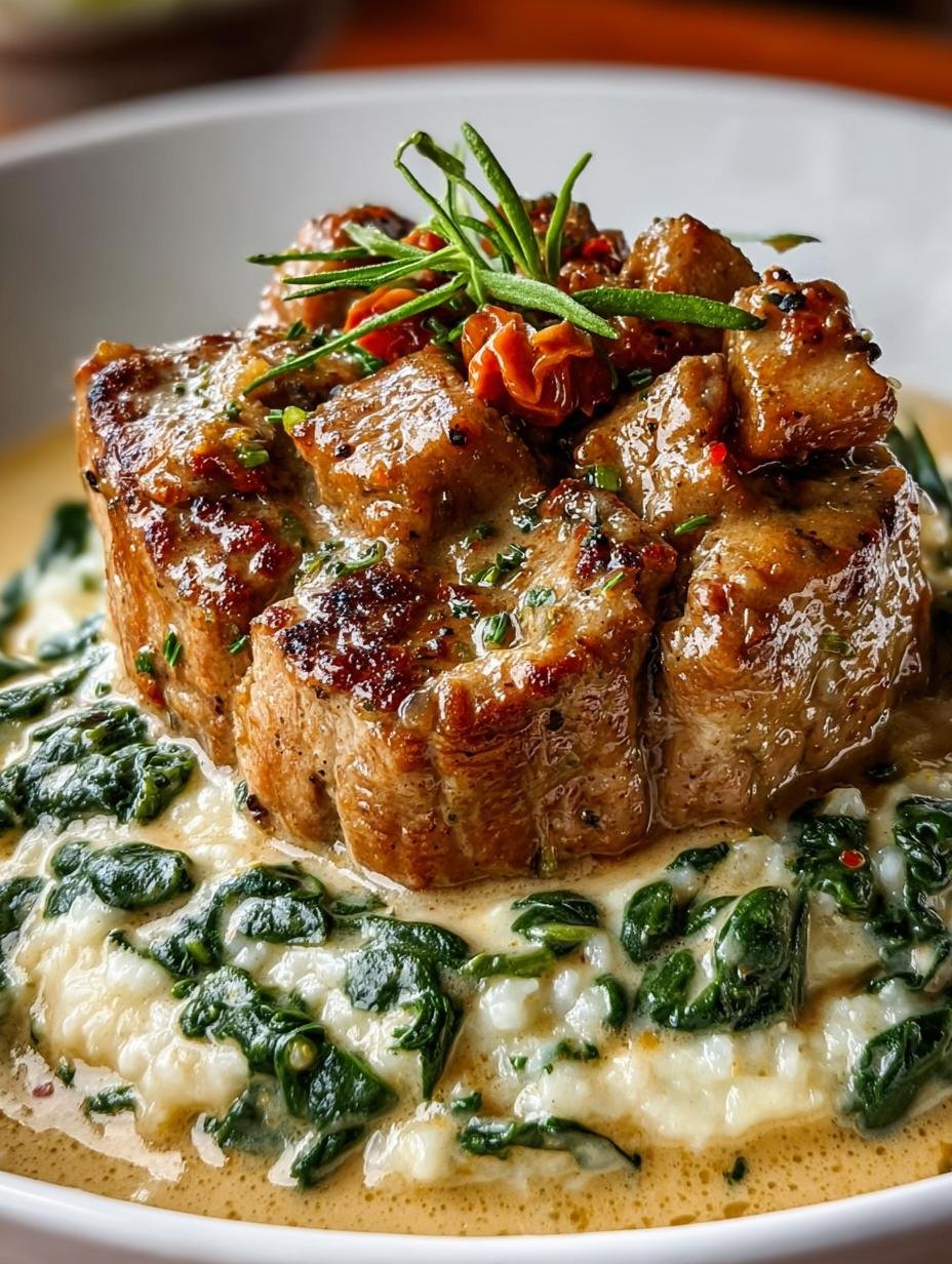 Creamy Garlic Pork Spinach Bliss for Dinner Tonight - Creamy Garlic Pork Spinach - additional detail