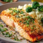 Crispy Parmesan Salmon Bake