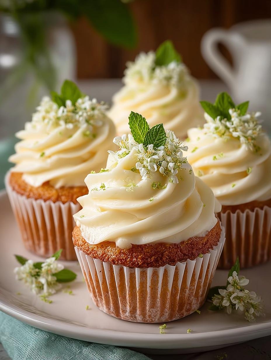 Delicious Elderflower Cupcakes with Meyer Lemon Twist - Elderflower Cupcakes - main visual representation