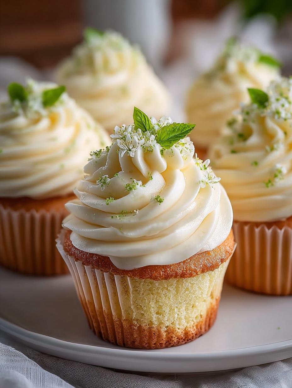 Delicious Elderflower Cupcakes with Meyer Lemon Twist - Elderflower Cupcakes - additional detail