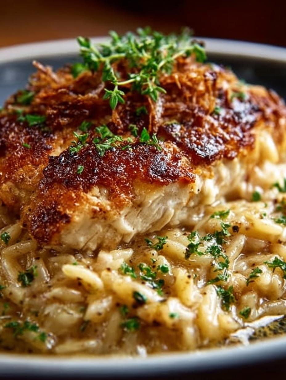 French Onion Chicken Orzo