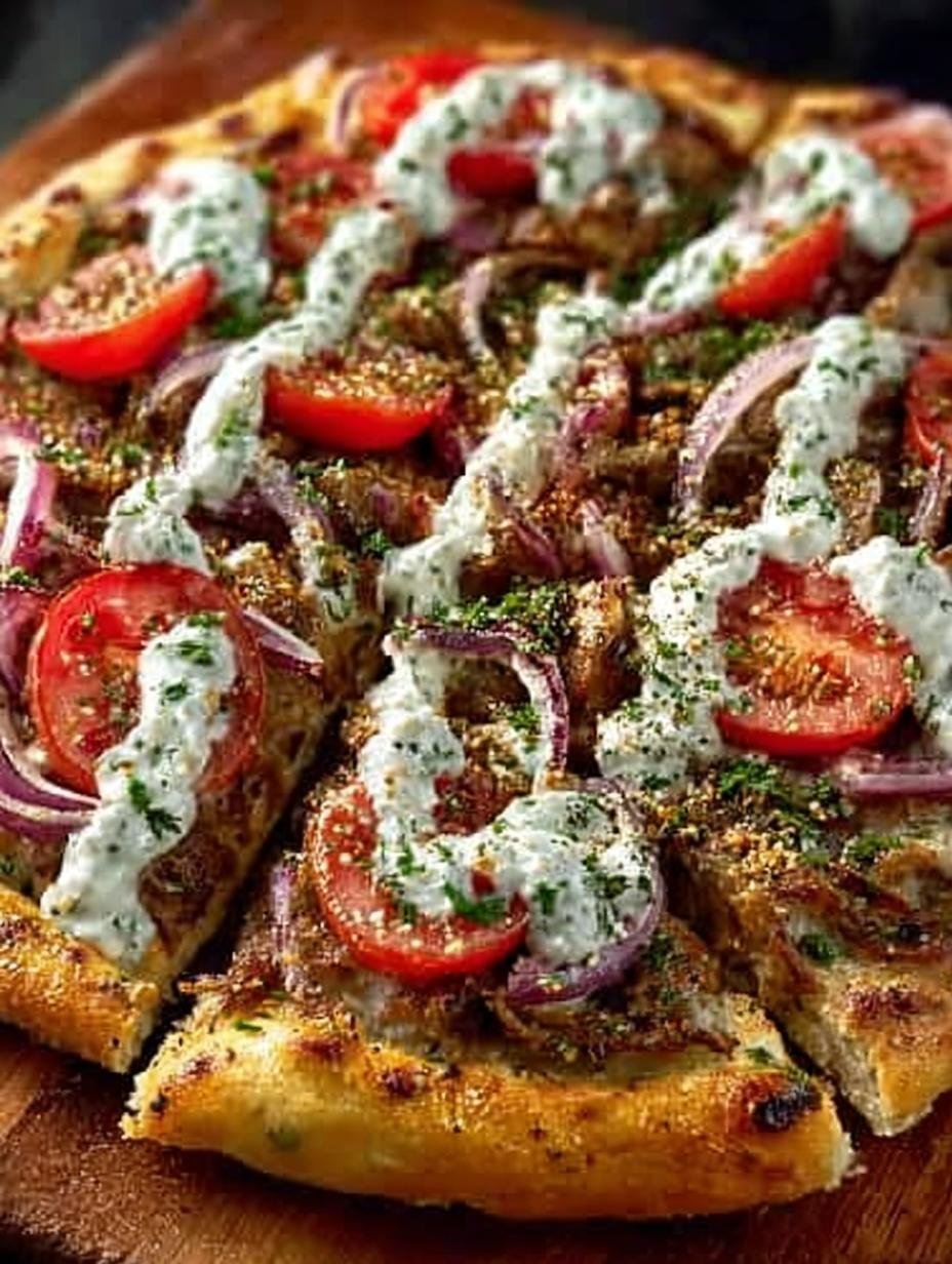 Gyro Pizza with Tzatziki
