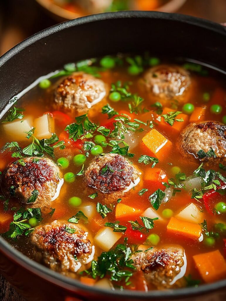 Hearty Vegetable Meatball Soup