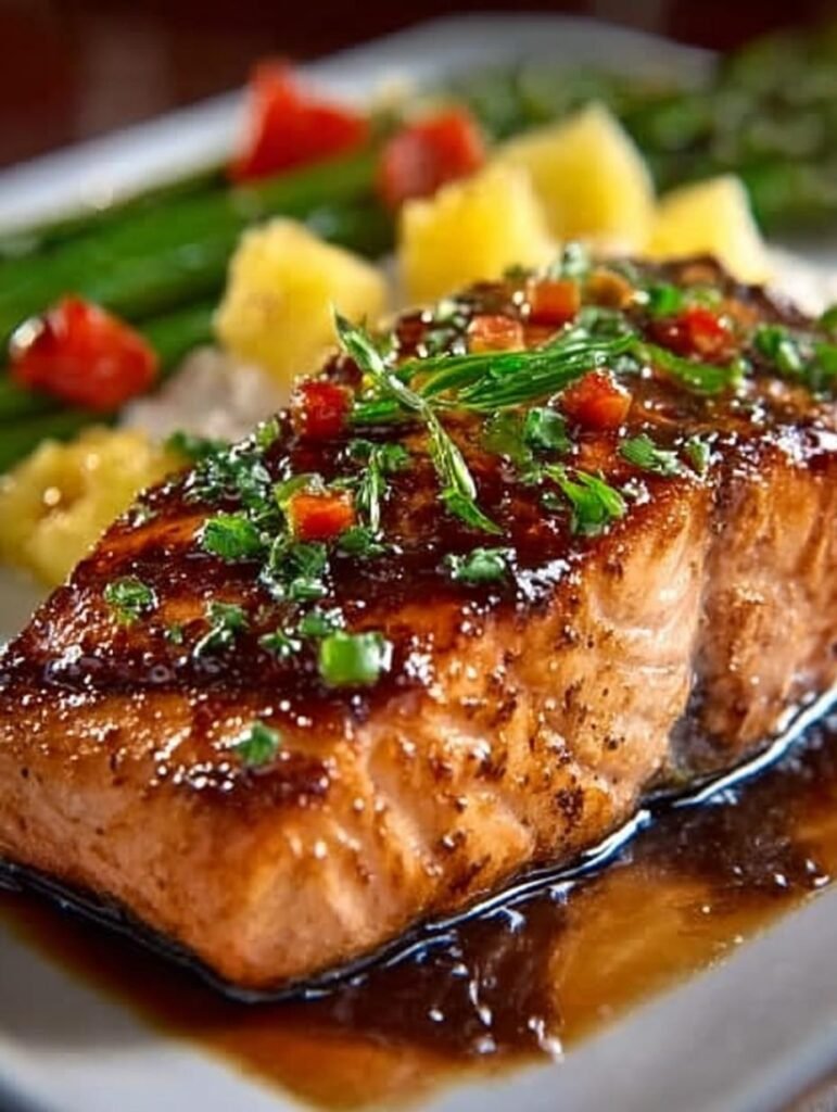Honey Pineapple Glazed Salmon