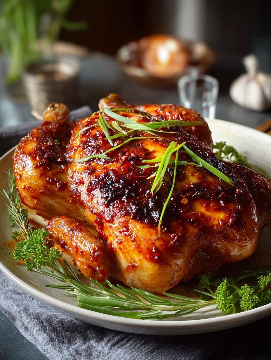 Delicious Korean Gochujang Roast Chicken Recipe - Korean Gochujang Roast Chicken - main visual representation