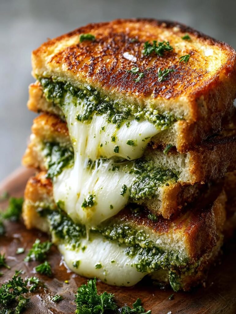 Sourdough Pesto Grilled Cheese