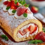 Strawberry Swiss Roll Cake