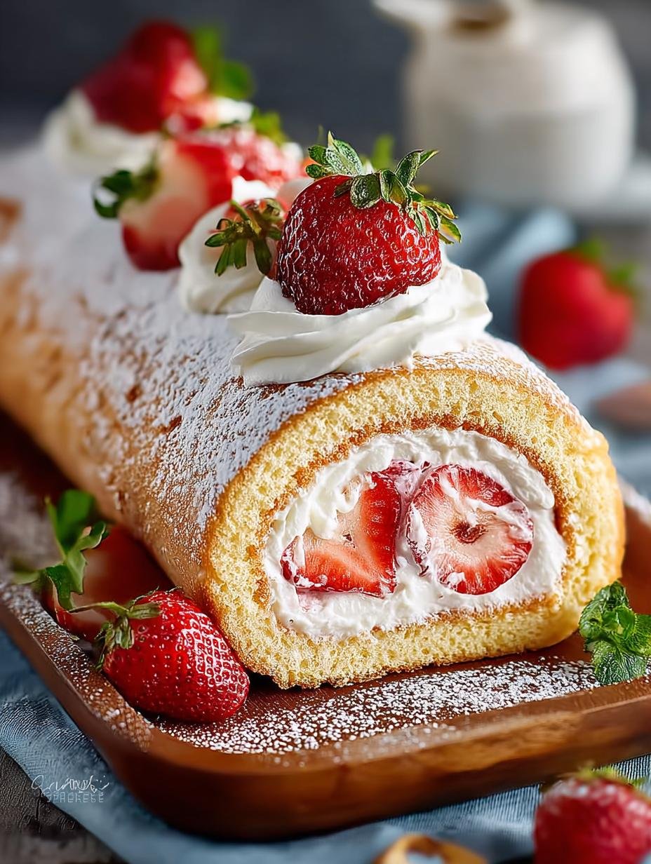 Irresistible Strawberry Swiss Roll Cake Recipe for Delight - Strawberry Swiss Roll Cake - additional detail