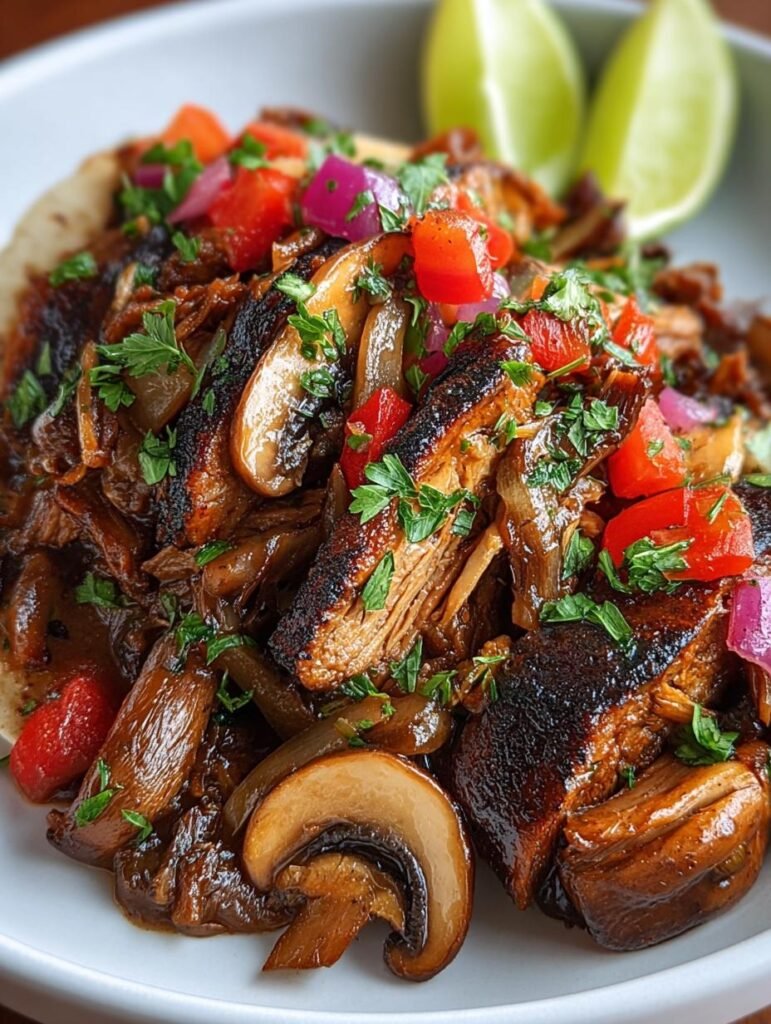Vegan Carnitas with Mushrooms