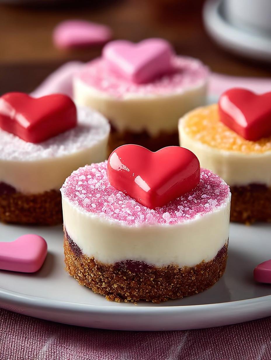 Conversation Heart Mini Cheesecakes