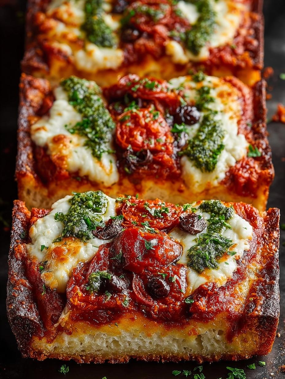 Detroit Style Pizza with Crispy Cheese Crust Recipe - Detroit Style Pizza with - main visual representation
