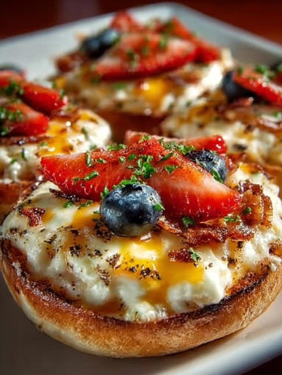 English Muffin Breakfast Pizzas: 4 Tasty Ways to Enjoy - English Muffin Breakfast Pizzas - additional detail