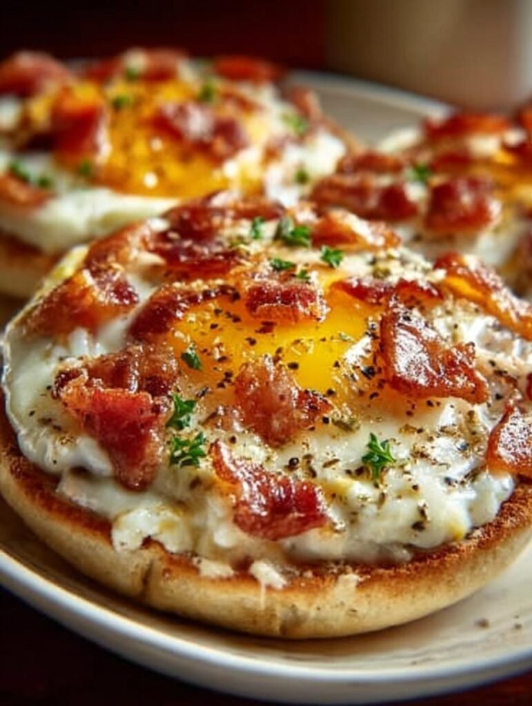 English Muffin Breakfast Pizzas