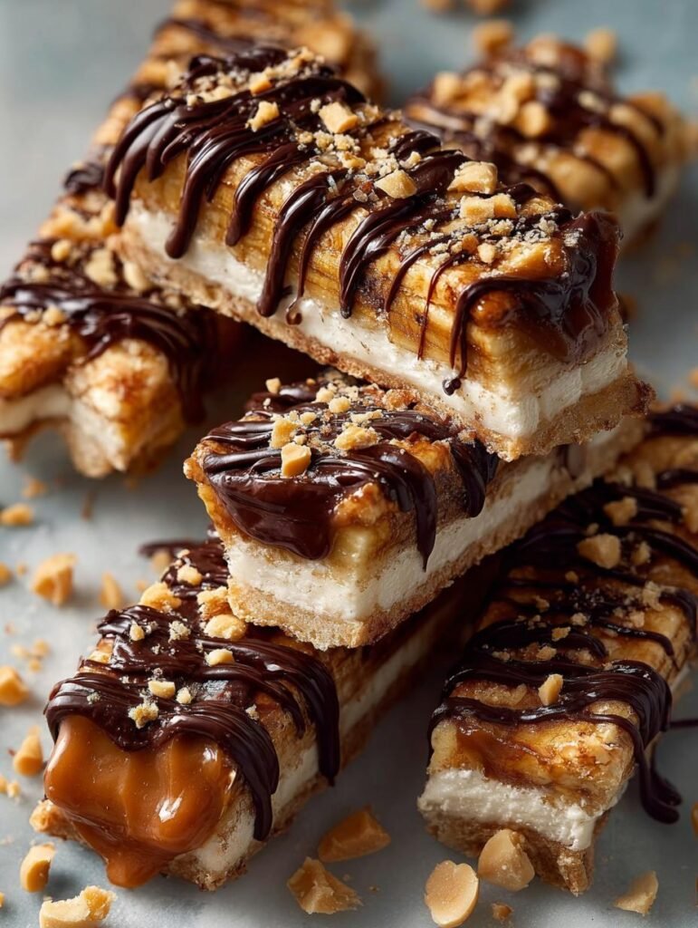 Frozen Banana Snickers Bites