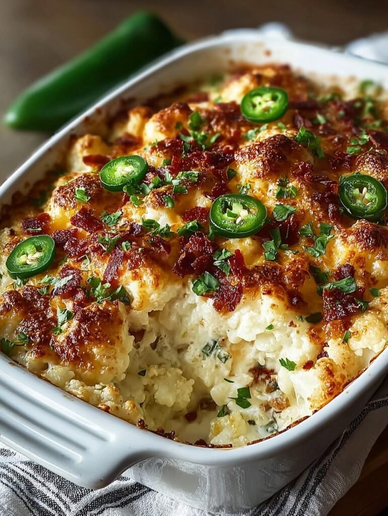 Jalapeno Popper Cauliflower Casserole