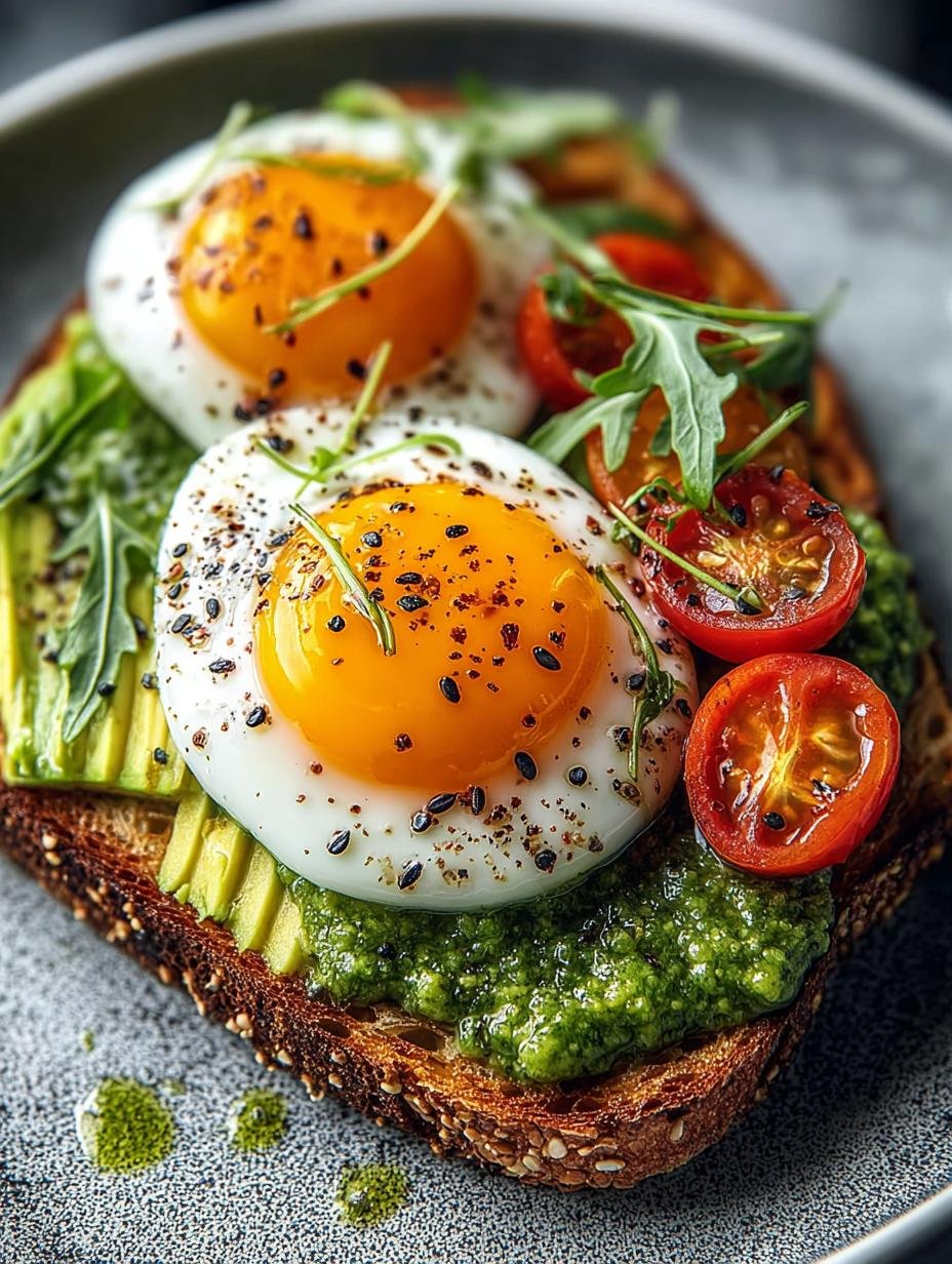 Jammy Egg Avocado Pesto: 5-Minute Breakfast Delight - Jammy Egg Avocado Pesto - main visual representation