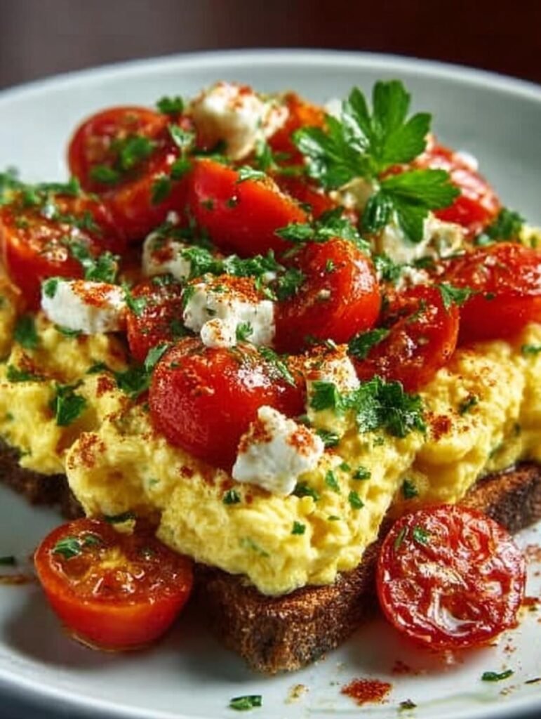 Mediterranean Veggie Scrambled Eggs