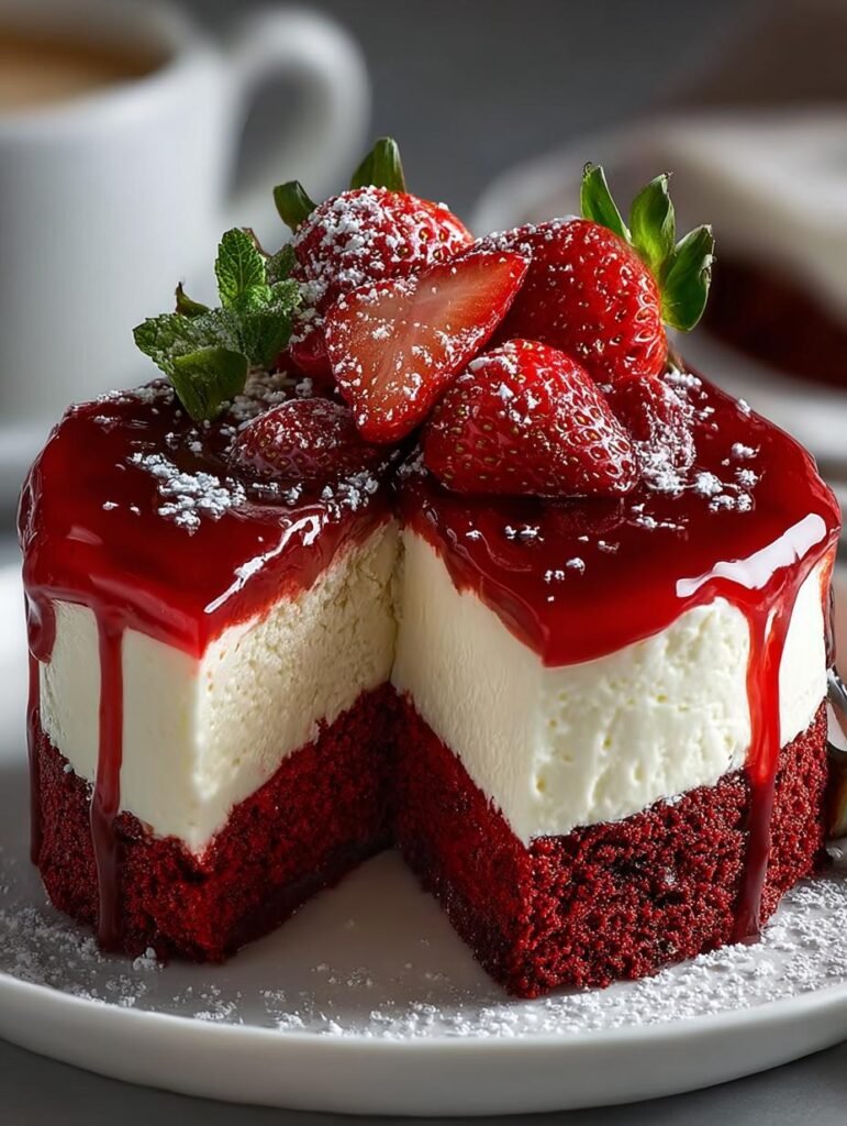 Red Velvet Strawberry Cheesecake