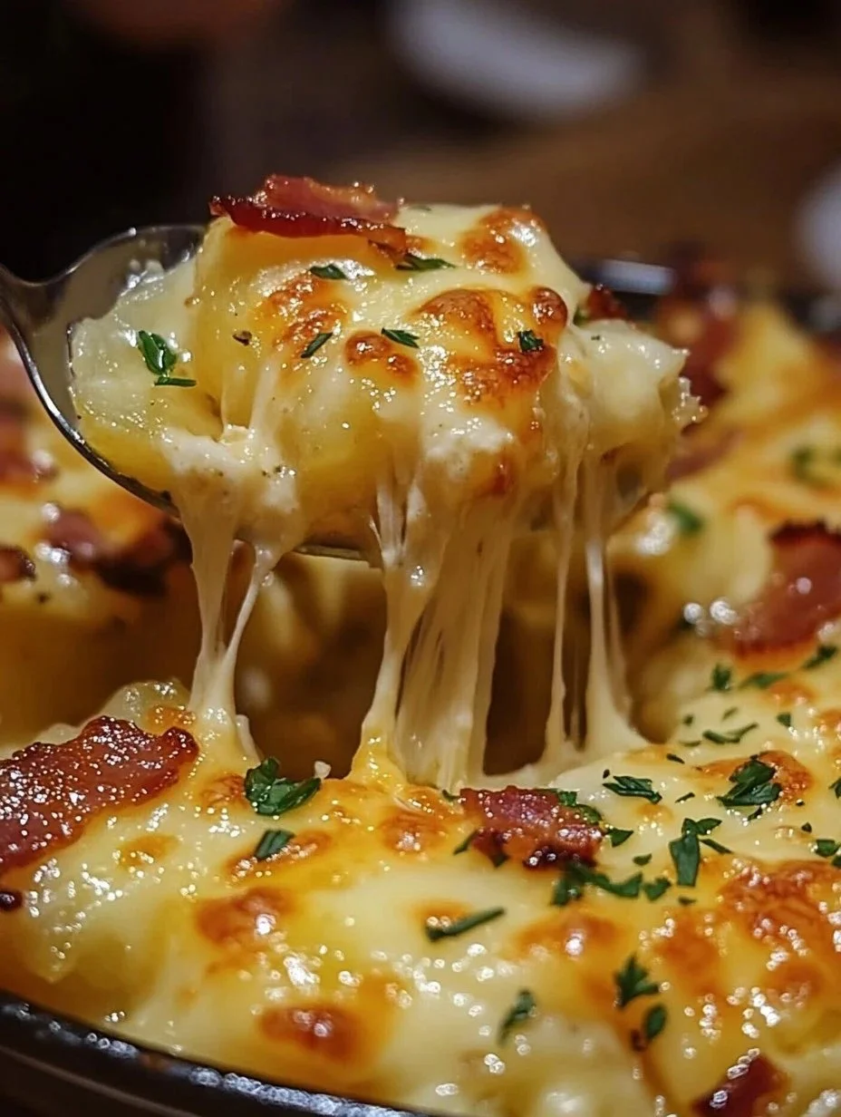 Delicious plate of Mississippi Mud Potatoes served with rich toppings
